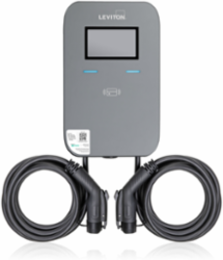 48 Amp Dual Port Level 2 Electric Vehicle Charging Station, Charging Station Management Software and LCD Screen