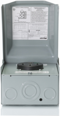 50A Weather-Resistant EV Charging Outlet with Outdoor Weatherproof Metal Cover, Surface Mount