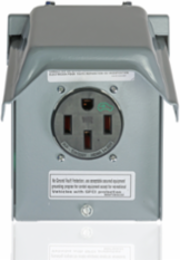 50A Weather-Resistant EV Charging Outlet with Outdoor Weatherproof Metal Cover, Surface Mount