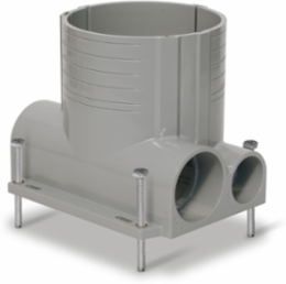 2-Gang Concrete Floor Box System, 6.25 Inch PVC, Data Hub 2 Inch, Power Hub 1.25 Inch