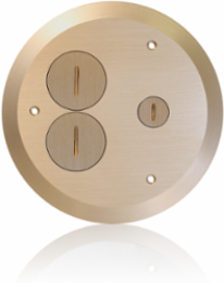 Concrete Floor Box Cover Plate - 6.50" x 0.38", Brass Finish, ADA Compliant