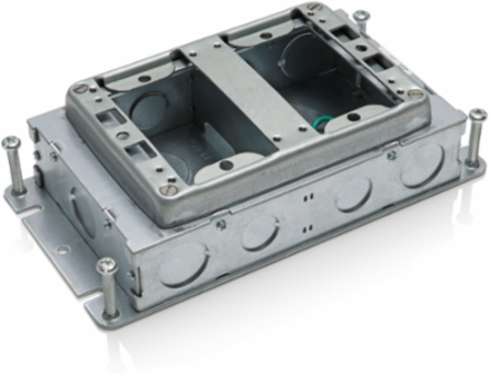 Concrete Floor Box, 2-Gang, Shallow