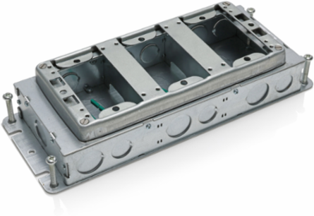Concrete Floor Box, 3-Gang, Shallow