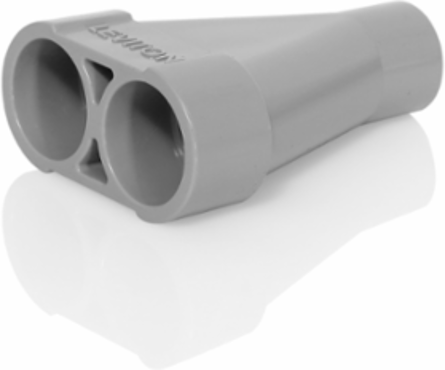 Gray PVC Y Conduit Adapter for Concrete Floor Box, 3/4 Inch Feed