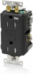 SmartlockPro GFCI Duplex Receptacle, 20 Amp, 125 Volt, Extra Heavy-Duty, Weather Resistant, Black