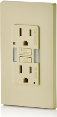 15 Amp Self-Test Tamper-Resistant GFCI Outlet with Guide Light, 125 VAC