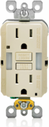 15 Amp Self-Test Tamper-Resistant GFCI Outlet with Guide Light, Light Almond