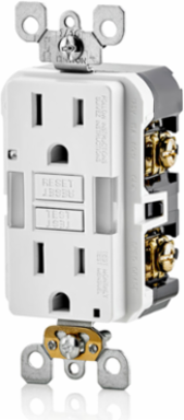 15 Amp Self-Test Tamper-Resistant GFCI Outlet with Guide Light & LED Indicator
