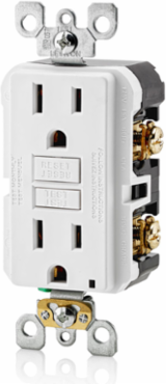 SmartlockPro 15 Amp GFCI Outlet, Self-Testing, 125 Volt, Includes Wallplate