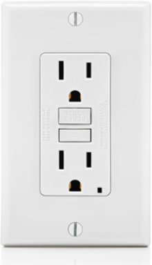 SmartlockPro 15 Amp GFCI Outlet, Self-Testing, 125 Volt, Includes Wallplate