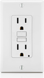 SmartlockPro 15 Amp GFCI Outlet, Self-Testing, 125 Volt, Includes Wallplate