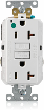 20 Amp SmartlockPro GFCI Receptacle Outlet, Extra Heavy-Duty Hospital Grade, NEMA 5-20R