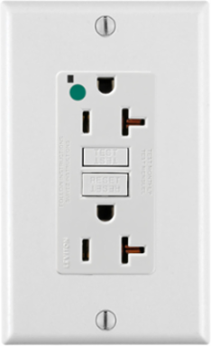 20 Amp SmartlockPro GFCI Receptacle Outlet, Extra Heavy-Duty Hospital Grade, NEMA 5-20R