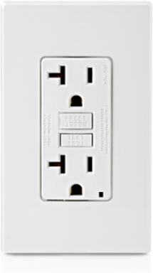 20 Amp Self-Test GFCI Outlet with LED Indicator, NEMA 5-20R, Back & Side Wired