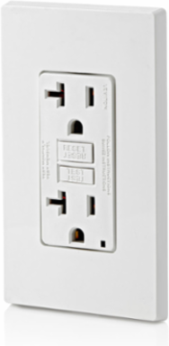20 Amp Self-Test GFCI Outlet with LED Indicator, NEMA 5-20R, Back & Side Wired