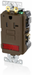 20 Amp SmartlockPro GFCI Receptacle Outlet, Industrial Grade, Tamper-Resistant, Brown