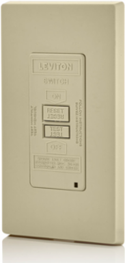 20 Amp Self-Test GFCI Receptacle, 125 Volt with LED Indicator, Ivory