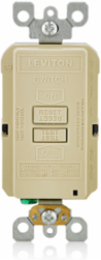 20 Amp Self-Test GFCI Receptacle, 125 Volt with LED Indicator, Ivory