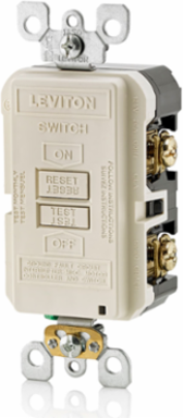 20 Amp Self-Test Blank Face GFCI Receptacle, 125 Volt, Light Almond
