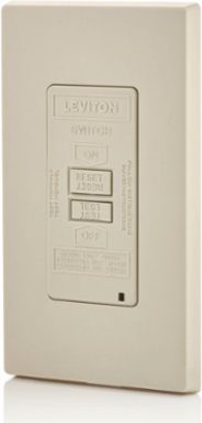 20 Amp Self-Test Blank Face GFCI Receptacle, 125 Volt, Light Almond