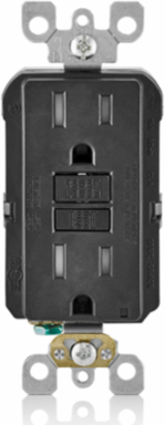 15 Amp Tamper-Resistant GFCI Outlet with LED Indicator, Self-Test & Black