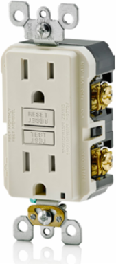 15 Amp Tamper-Resistant GFCI Outlet with LED Indicator Light, 125 Volt