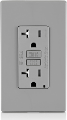 20 Amp Self-Test Tamper-Resistant GFCI Outlet, Gray, 125 Volt, Monochromatic