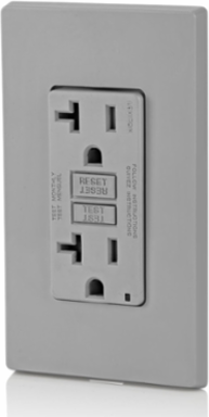 20 Amp Self-Test Tamper-Resistant GFCI Outlet, Gray, 125 Volt, Monochromatic