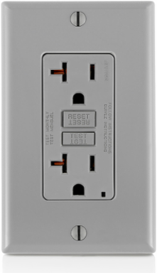 20 Amp Self-Test Tamper-Resistant GFCI Outlet, Gray, 125 Volt, Monochromatic