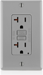 20 Amp Self-Test Tamper-Resistant GFCI Outlet, Gray, 125 Volt, Monochromatic
