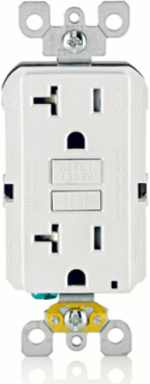 20 Amp Self-Test Tamper-Resistant GFCI Outlet, 125 Volt, White