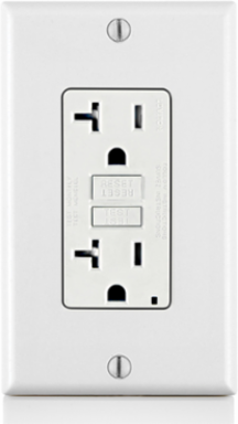 20 Amp Self-Test Tamper-Resistant GFCI Outlet, 125 Volt, White