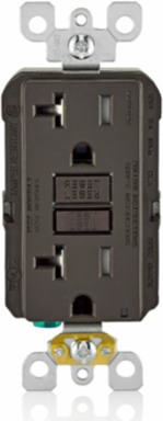 20 Amp Self-Test Tamper-Resistant GFCI Outlet, 125 Volt, Brown