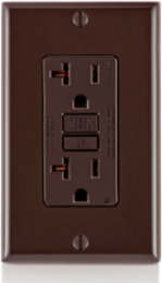 20 Amp Self-Test Tamper-Resistant GFCI Outlet, 125 Volt, Brown