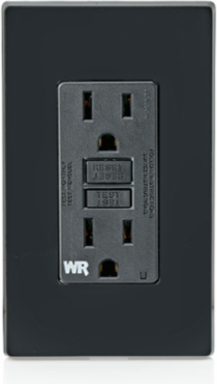 Weather-Resistant GFCI Outlet 15 Amp, Self-Test, Black