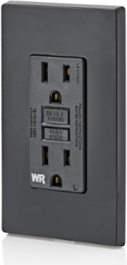 Weather-Resistant GFCI Outlet 15 Amp, Self-Test, Black