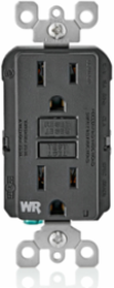 Weather-Resistant GFCI Outlet 15 Amp, Self-Test, Black