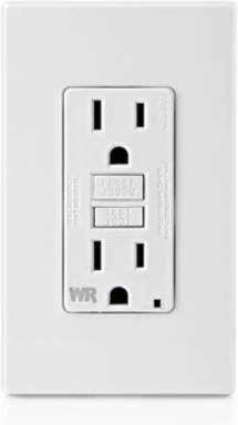 15 Amp Weather-Resistant GFCI Outlet with Self-Test, LED Indicator Light, White