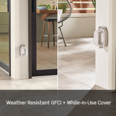 15 Amp Weather-Resistant GFCI Outlet with Self-Test, LED Indicator Light, White