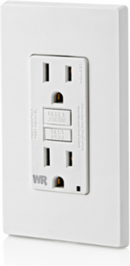 15 Amp Weather-Resistant GFCI Outlet with Self-Test, LED Indicator Light, White