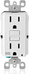 15 Amp Weather-Resistant GFCI Outlet with Self-Test, LED Indicator Light, White