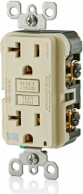 20 Amp Slim GFCI Weather-Resistant Outlet, Self Test, with LED Indicator Light