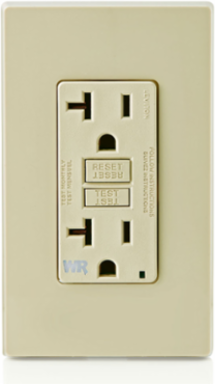 20 Amp Slim GFCI Weather-Resistant Outlet, Self Test, with LED Indicator Light