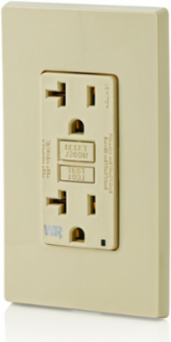 20 Amp Slim GFCI Weather-Resistant Outlet, Self Test, with LED Indicator Light