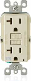 20 Amp Slim GFCI Weather-Resistant Outlet, Self Test, with LED Indicator Light