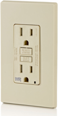15 Amp Slim GFCI Weather-Resistant Outlet, Self Test, Tamper-Resistant with LED Indicator Light
