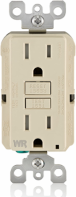 15 Amp Slim GFCI Weather-Resistant Outlet, Self Test, Tamper-Resistant with LED Indicator Light
