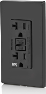 20 Amp Weather-Resistant GFCI Outlet, Tamper-Resistant, Self-Test, Black