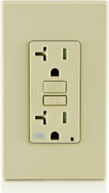 20 Amp Self-Test Weather-Resistant GFCI Outlet, Tamper-Resistant, Ivory