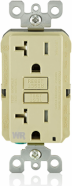 20 Amp Self-Test Weather-Resistant GFCI Outlet, Tamper-Resistant, Ivory